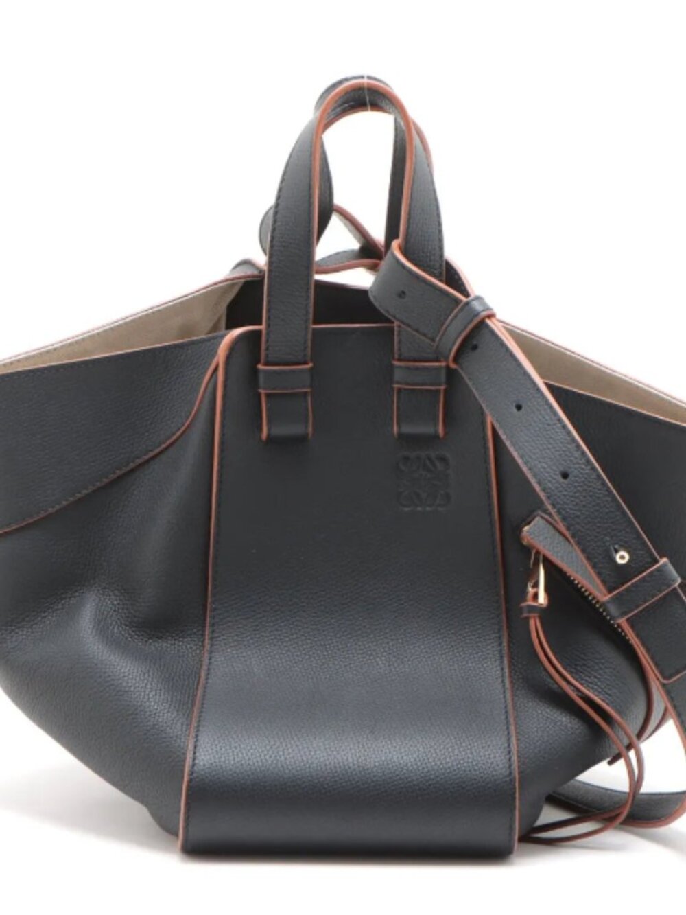 Loewe Hammock Small Leather Two-Way Handbag Black